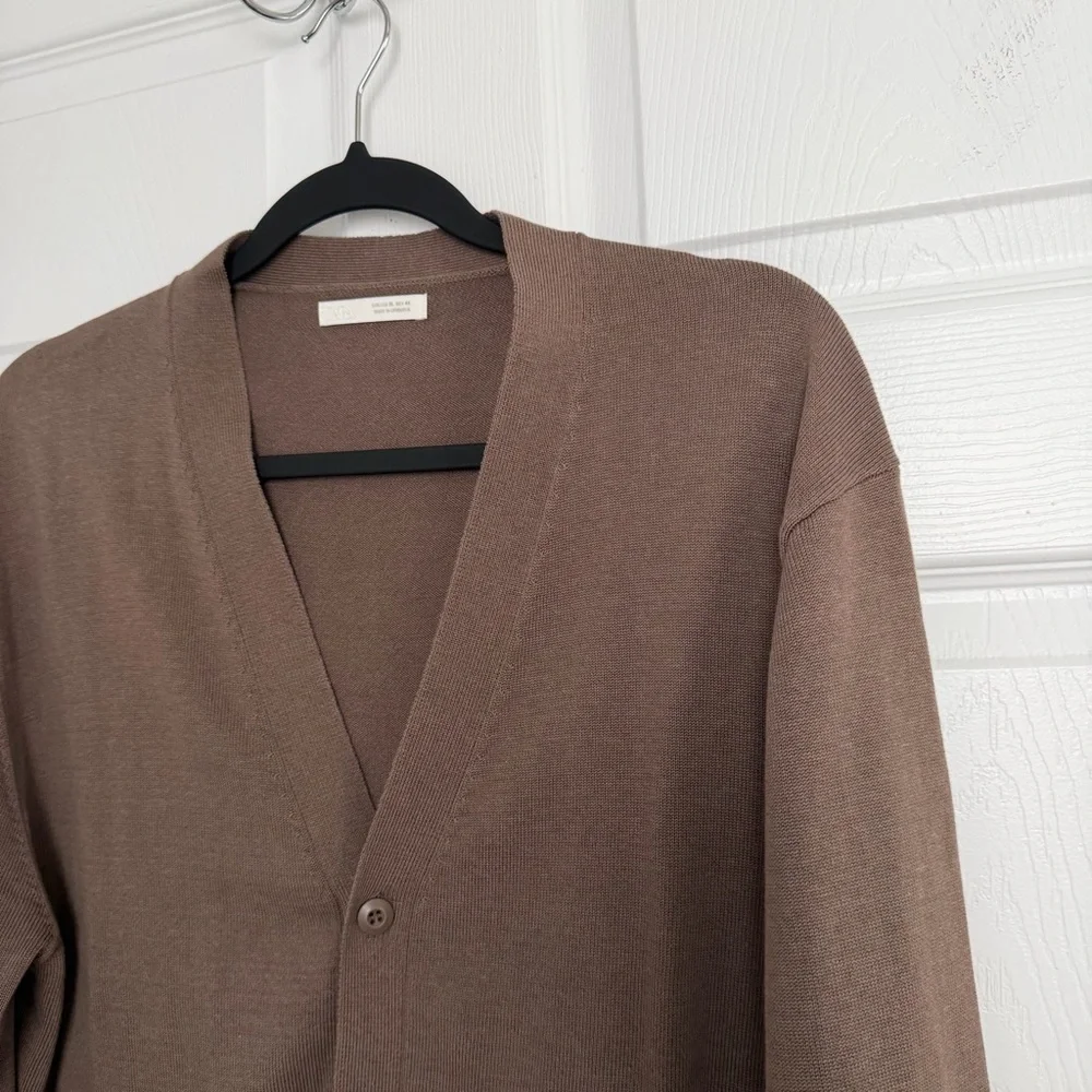 Zara Men's Dark Brown Cardigan Sweater - Picture 3 of 7